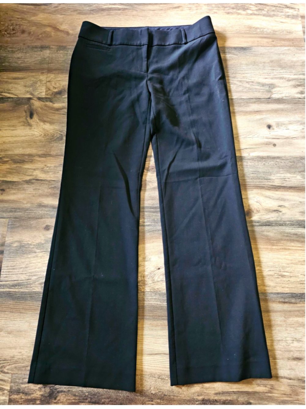 LOFT Womens Black Dress Pants Size 8 Bootcut Flat Front Stretch Twill Trouser
